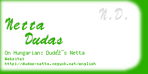 netta dudas business card